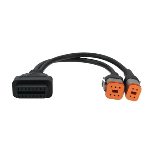 OTOTEC Motorrad Diagnoseadapterkabel OBD2 16 polig auf 4 polig + 6 poliges Konverterkabel OBD Scanner Adapterkabel Kompatibel mit Har-Ley Davidson