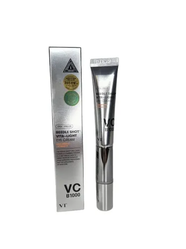 VT Cosmetics Reedle Shot Vita-Light Eye Cream - Augencreme mit Cica Reedle™-Technologie, reduziert Falten und hellt die Augenpartie auf. Ideal für müde Haut, mit integriertem Vibrationsapplikator für eine angenehme Massage.