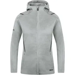 Jako Challenge Freizeitjacke mit Kapuze Damen - Hellgrau Meliert / Anthra Light - Funktionsjacken - Atmungsaktive und stylische Freizeitjacke mit Kapuze, ideal für Sport und Freizeit, aus hochwertigem Double Knit-Polyester für optimalen Tragekomfort.