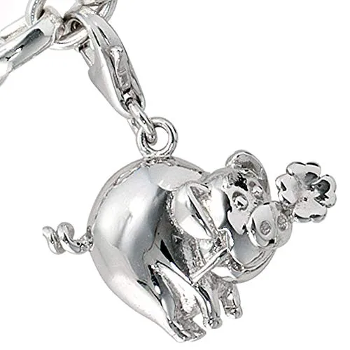 Jobo Damen-Charm Glücksschwein aus 925 Sterling Silber