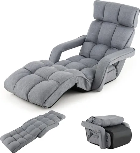 GOPLUS Bodenliege – Ergonomischer Relaxsessel mit 6-fach verstellbarer Rückenlehne
