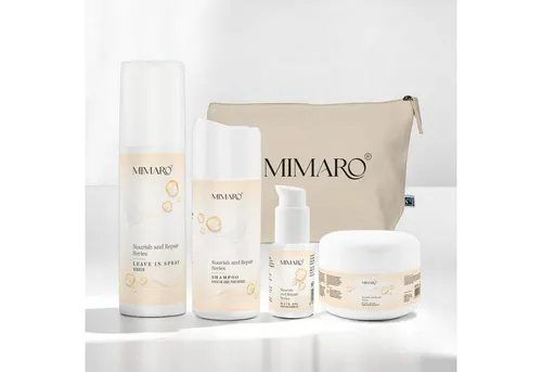Mimaro Haarpflege-Set Nourish & Repair - Conditioner Set zur intensiven Feuchtigkeitspflege für trockenes, geschädigtes Haar. Enthält Shampoo, Maske, Haaröl und Leave-In Spray für seidig glänzendes Haar.