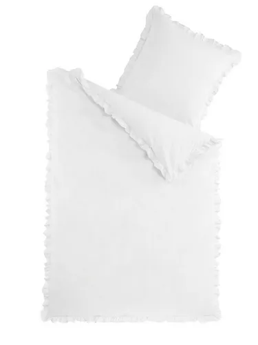Optidream Bettwäsche Set Renforcé 135x200 Baumwolle weiss weiss, Renforcé, 2 teilig, Sommer Geschenke Idee Frauen Männer weich sale Reißverschluss Partner