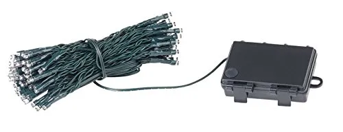 Lunartec Lichtkette: LED-Lichterkette mit 100 LEDs, Timer, Batterie, warmweiß, 10 m, IP44 (Weihnachtsbeleuchtung mit Timer, Lichterkette batteriebetrieben, Weihnachtsbaumbeleuchtung kabellos)