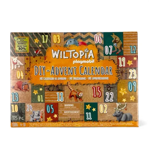 PLAYMOBIL Wiltopia 71006 DIY Adventskalender Tierische Weltreise - Spielzeug-Adventskalender mit 24 Überraschungen zum individuellen Gestalten, ideal für kreative Kinder ab 4 Jahren. Hochwertig aus 80 % recyceltem Kunststoff und umweltfreundlich.