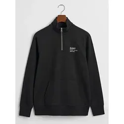 Gant Herren Sweatshirt in Schwarz, Größe L - Herren Plussize Sweatshirt von Gant, aus 100% Baumwolle, mit Stehkragen und praktischer Kängurutasche - ideal für lässige Looks.
