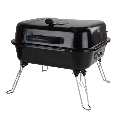 Grillkoffer Camping-Grill mit Griff - Kompakter Holzkohle-Koffergrill für Camping und Garten, klappbar und tragbar – ideal für Grillabenteuer unterwegs!