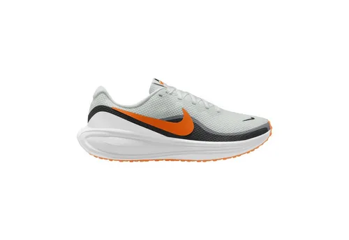 Nike Revolution 8 Laufschuh beige|orange 44,5 EU - Sportlicher Laufschuh in Beige und Orange, ideal für neutrale Pronation. Atmungsaktives Obermaterial und hohe Dämpfung sorgen für Komfort beim Laufen.