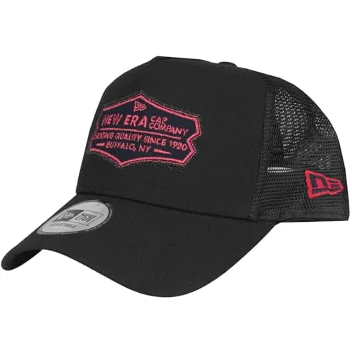 New Era Adjustable Trucker Cap - Retro Patch schwarz/rot