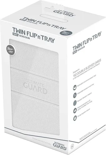 Ultimate Guard Twin Flip-n-Tray Deck Case 160+ XenoSkin Weiß - Robustes Deck Case für 160+ Karten, ideal für Sammler und Spieler, schützt Ihre Karten optimal.