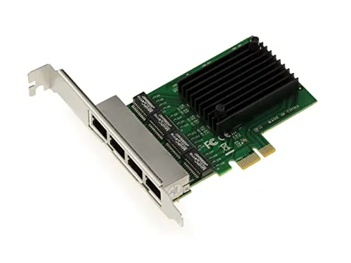 PCIE 10/100/1000 1G 4 Ports LAN Gigabit Ethernet Karte - Netzwerkkarten mit 4 Ports für hohe Geschwindigkeiten bis zu 1 Gbit/s, ideal für schnelle Datenübertragung und stabile Netzwerkverbindungen.