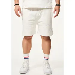 BEHYPE STUDIOS Sweatshorts im lockeren Relaxed-Fit aus 100% Baumwolle für Herren Kurze Hose Sporthose Sommershorts mit elastischem Gummibund weiß XL