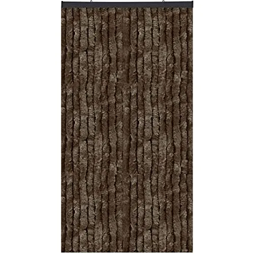 Bestlivings Flauschvorhang in Sondergröße - Türvorhang Breite: 100cm - Länge: 250cm, Braun