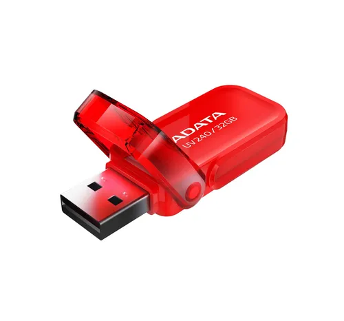 ADATA UV240 USB Flash Drive Flip Cap Convenience , Red, AUV240-32G-RRD