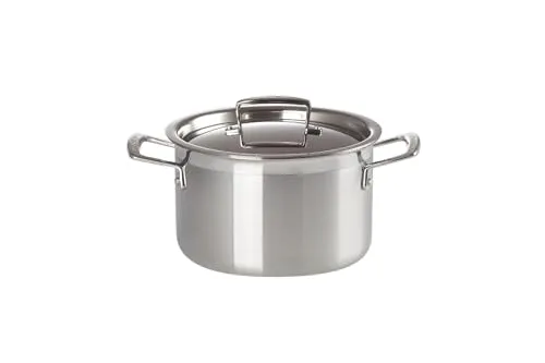 Le Creuset Fleischtopf 3-ply Edelstahl Ø 20 cm - Kochtopf aus 3-lagigem Edelstahl, ideal für alle Herdarten inklusive Induktion. Exzellente Wärmeleitfähigkeit für optimale Kochergebnisse und schnelles Kochen.
