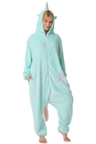 Corimori Partyanzug Erwachsenen Onesie Kostüm in den Größen 150-190cm, Jumpsuit, Pyjama, Fasching, Kigurumi, Tierkostüme, Einhorn 