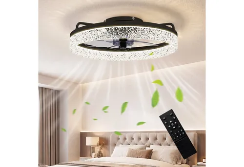 HOMCOM Deckenventilator mit Beleuchtung – 50 cm Durchmesser, 6 Stufen, Fernbedienung