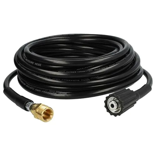 vhbw 15 m Verlängerungsschlauch kompatibel mit Kärcher K4, K 300M-PL-HORNBACH, K 330 M Hochdruckreiniger mit M22 x 1,5 Gewindeanschluss, Schwarz