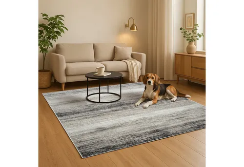 oKu-Tex Teppich Phoenix Wohnzimmerteppich, Kurzflor Beige meliert, Teppich, Höhe: 8,5 mm, besonders weicher Kurzflor, pflegeleicht