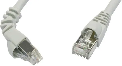 Telegärtner 100008669 RJ45 Netzwerkkabel, Patchkabel CAT 6a S/FTP 5.00m Grau Flammwidrig, mit Rastnasenschutz 1St.