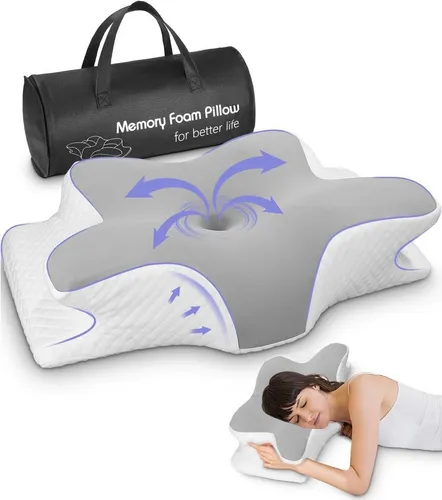 SinLaw Nackenstützkissen Schlafkissen - Ergonomisches Kissen für Seiten-, Rücken- und Bauchschläfer, optimiert für maximalen Comfort und Unterstützung, SGS-zertifiziert, ideal gegen Nacken- und Schulterschmerzen.