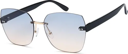 styleBREAKER Damen Sonnenbrille Rahmenlos mit getönten Rechteckigen Polycarbonat Gläsern, Kunststoff Bügeln 09020145
