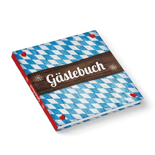 Logbuch-Verlag Dekofigur Gästebuch bayerisch blau weiß 21 x 21 cm quadratisch mit Rautenmuster