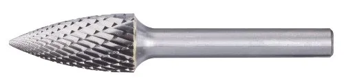 Pferd Frässtift HM SPG 1225/6 Z3 PLUS, silber - Entgrater mit spitzbogenförmigem Frässtift nach DIN 8032 und hoher Zerspanungsleistung, ideal für universelle Anwendungen und reduziert den Verschleiß des Werkzeugantriebs.