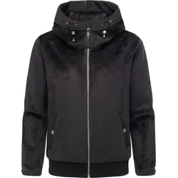 Ragwear Damen Übergangsjacke Cousy Short Bonded Black - Funktionsjacke aus kuscheligem Rippstrickmaterial mit Fleece-Innenfutter, ideal für Herbst und Frühling - wärmeisolierend und pflegeleicht für maximalen Komfort.