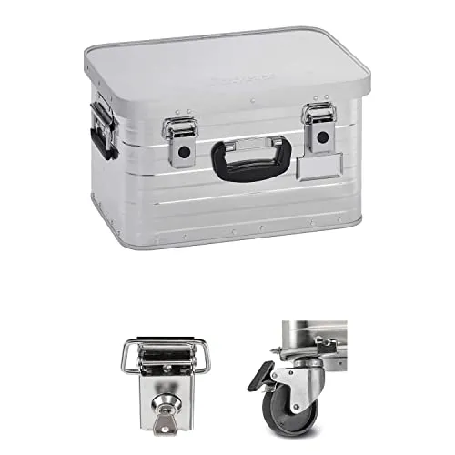 Enders® Alubox 29 Liter mit Schloss-Set und Transportrollen - Robuste Aufbewahrungsbox aus Aluminium, ideal für Transport und Lagerung. Leicht, temperaturbeständig und mit Dichtung gegen Staub und Spritzwasser. Perfekt für Kameraequipment oder Kleinkram.