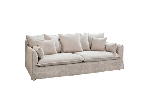 riess-ambiente 3-Sitzer HEAVEN 210cm beige - Stilvolles Hussensofa mit Kissen - Einzelsofas mit abnehmbarem Bouclé-Bezug für höchsten Sitzkomfort und zeitloses Design, ideal für gemütliche Stunden im Wohnzimmer.