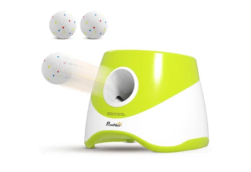 Novzep Automatischer Ballwerfer für Hunde – Interaktive Ballwurfmaschine mit 3 Bällen