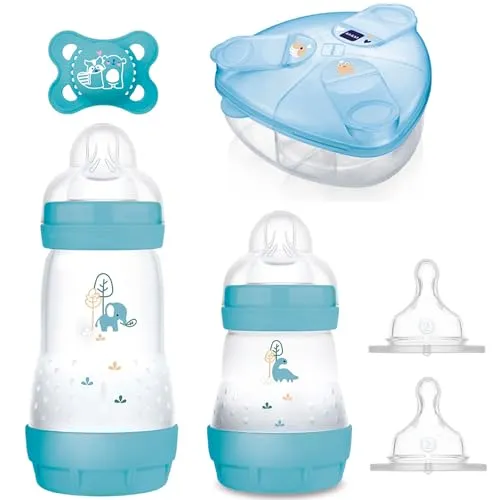 MAM Anti Colic Flasche 160 ml & 260 ml // inkl. Sauger Größe 1 & 2 // Boy Bears // 2er Set