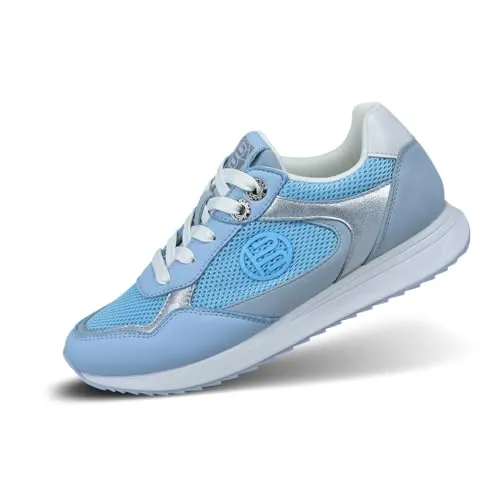 Bagatt Sneaker ARA D31-ARA02 hellblau/silber Damen, Größe 38 - Sneaker für Damen mit atmungsaktiven Mesh-Einsätzen und austauschbaren Einlegesohlen für individuellen Tragekomfort, ideal für trendbewusste Frauen.