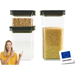 uandu Vorratsdosen mit Deckel Luftdicht - 3er Vorratsbehälter Set | Aufbewahrungsbox Küche Aufbewahrung & Organisation | BPA Frei | Küchen Organ...