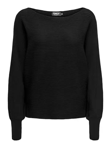 ONLY Damen Kurzer Strickpullover ONLADALINE - Pullover für Damen mit U-Boot Ausschnitt und Langarm, perfekt für lässige Styles und jeden Anlass.