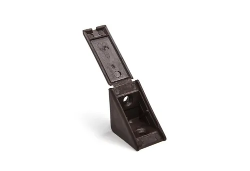 SO-TECH® Winkelbeschlag Korpusverbinder Eckverbinder 27 x 27 x 20 mm mit Klappdeckel (Spar-Set, 100 St), 100 Stück Möbelverbinder dunkelbraun