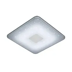 Trio LED-Deckenleuchte Glas mit Effekt, weiß - Hochwertige Deckenleuchte in elegantem Design, Maße: 42,5 x 6 cm, ideal für stimmungsvolle Beleuchtung im Wohnbereich.