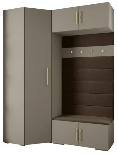 ABIKS MÖBEL Kompaktgarderobe INOVA 3 SATZ 21 - Elegantes Möbelset mit Kleiderstange - Moderne Kompaktgarderobe mit cleverem Stauraum für Kleidung und persönliche Gegenstände. Hochwertige Materialien garantieren Langlebigkeit. Einfacher Aufbau und stilvolles Design werten jeden Raum auf.