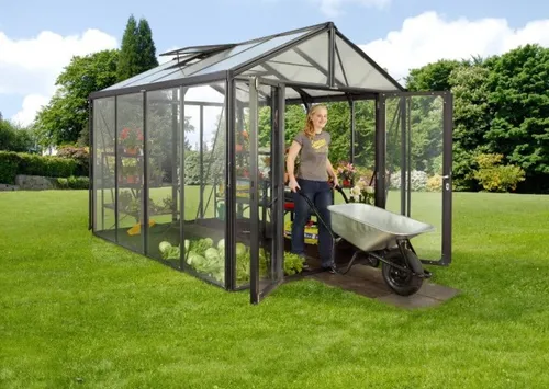 Vitavia Gewächshaus Zeus Comfort 11900 - Stabilität und Komfort - Garten-Zubehör: Hochwertiges Gewächshaus mit robustem Design, 1,88 m hohen Seiten und breiter Doppelflügeltür für einfachen Zugang. Perfekt für Hobbygärtner, die Wert auf Qualität legen.