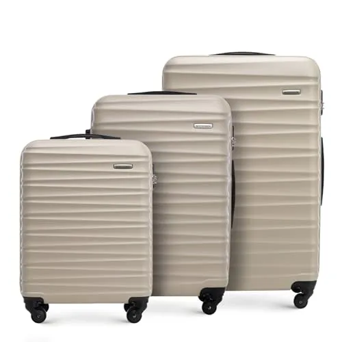 WITTCHEN Reisekoffer 3er Koffer-Set - Vielseitige Rollkoffer mit Hartschale - Gepäck-Sets: Flexibles 3er Set aus strapazierfähigem ABS mit 4 Spinner-Rollen für müheloses Reisen. Ideal für jede Reiseart von Kurztrip bis Langzeiturlaub.