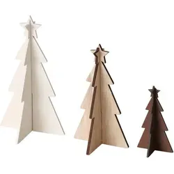 Dekorative Tannenbäume Aus Sperrholz Karl, 12-25 Cm, 3er-set