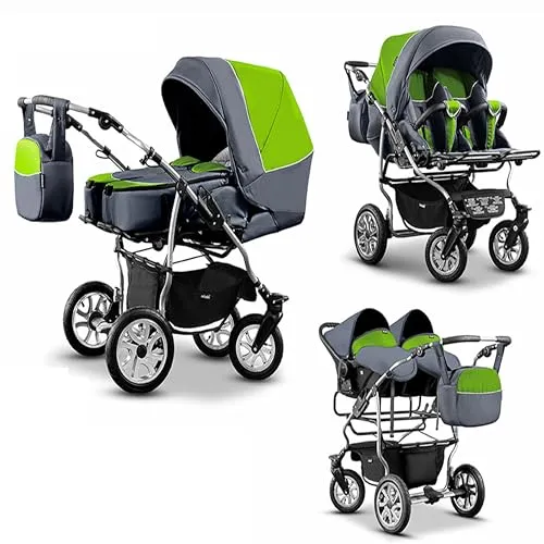 Zwillingskinderwagen 3 in 1 City Twin inkl. Autositze von Elcar