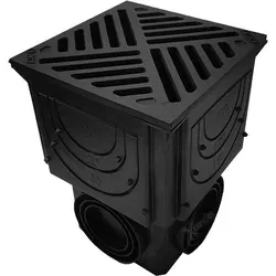 ACO Hofablauf 250x250mm mit variablem Ablauf - Praktischer Hofablauf für die Entwässerung unter Wasserzapfstellen. Schmutzeimer zur einfachen Reinigung, verhindert zuverlässig das Zusetzen der Grundleitung. Ideal für Hofflächen und Auffahrten.
