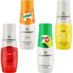Sodastream Sirup-Set Cola, Mirinda, 7Up & Tonic – 4 x 440 ml