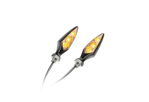 Kellermann Rhombus S Extreme LED Blinker schwarz vorne Paar - Hochwertige LED Blinker für vorne, in elegantem Schwarz, bieten optimale Sichtbarkeit und Sicherheit, ideal für Motorräder.