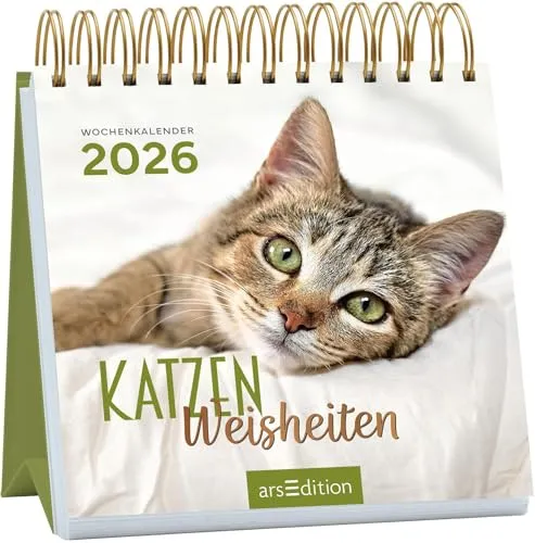 Mini-Wochenkalender Katzenweisheiten 2026 von arsEdition
