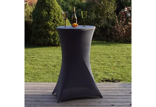 TRUTZHOLM Partytisch mit Husse Ø 60cm - Wetterfester Klapptisch für Garten & Events, mit pflegeleichter Husse und stabiler Kunststoff-Tischplatte. Ideal als Partytisch oder Empfangstisch, leicht verstaubar und perfekt für jeden Anlass.
