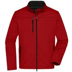 Softshelljacke JN1172 - James & Nicholson Red L - Funktionsjacke aus recyceltem Polyester, wind- und wasserabweisend, ideal für Outdoor-Aktivitäten. Atmungsaktiv und bequem mit verstellbaren Ärmelbündchen und mehreren Taschen für praktischen Stauraum.
