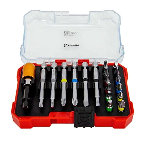 SCHMIDT security tools Schraubendreher-Bit Set - Bitsatz 25 mm - Torx - 19-teilig - Montagearbeiten - Schrauberbit - mit Farbcodierung - Drehschlagschrauber - Handschraubendreher - Akkuschrauber
